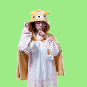 Animal Kigurumi Rilakkuma Cosplay Costume Hoodie Cloak Shawl