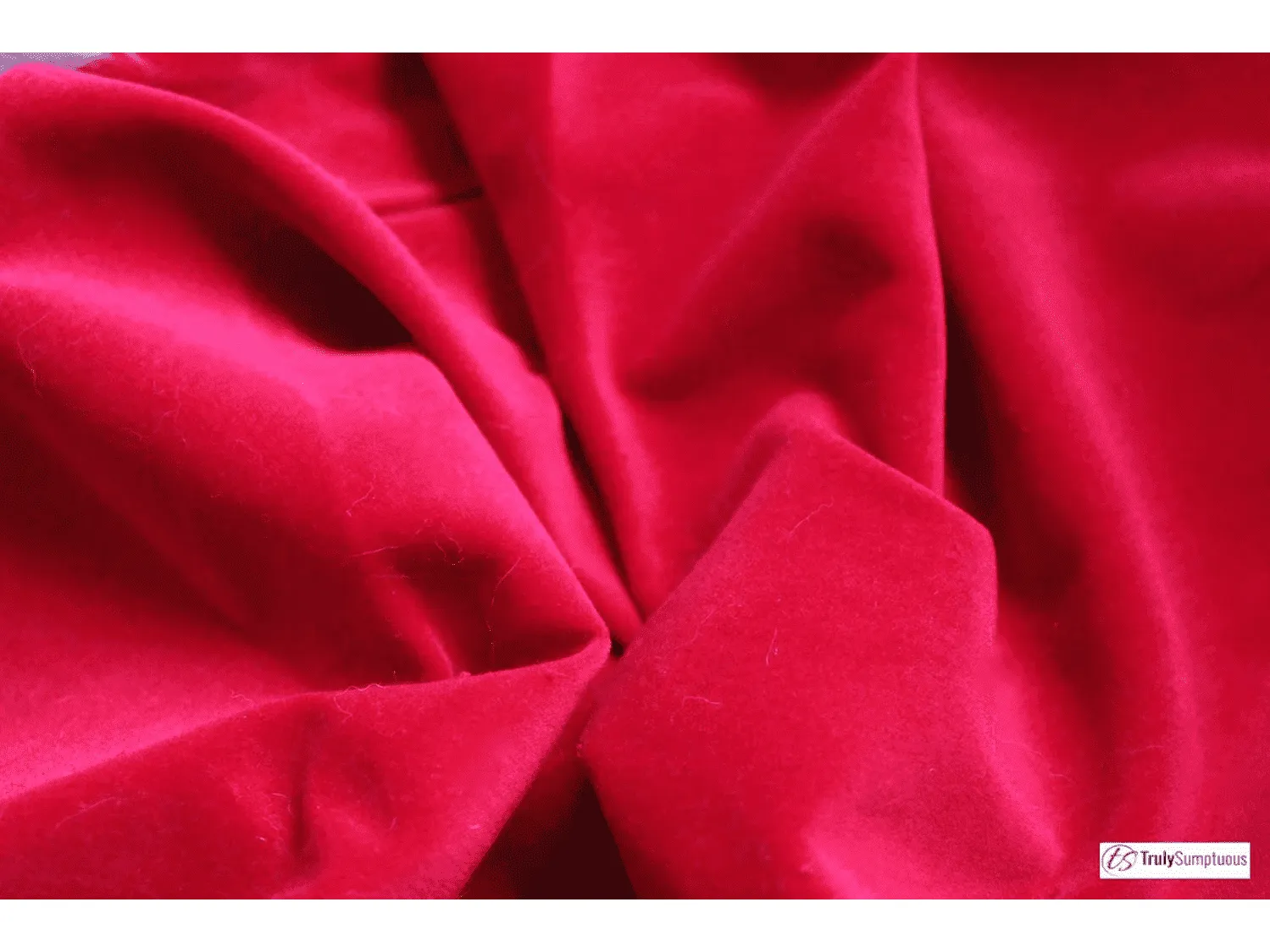 BARBADOS CHERRY RED - Cotton Dressmaking Velvet / Velveteen Fabric - Lightweight by Truly Sumptuous