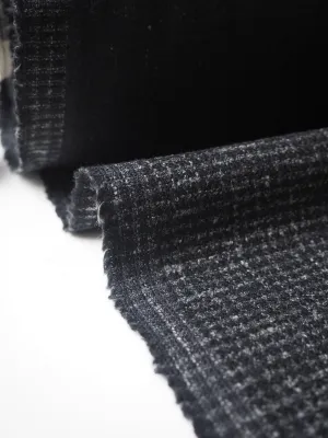 Black Marl Check Wool