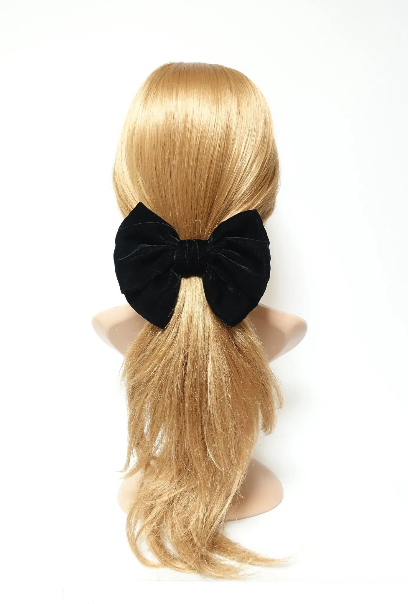 Black Silk Velvet hair bow barrette  Layered French Hair Barrette hair accessories for women