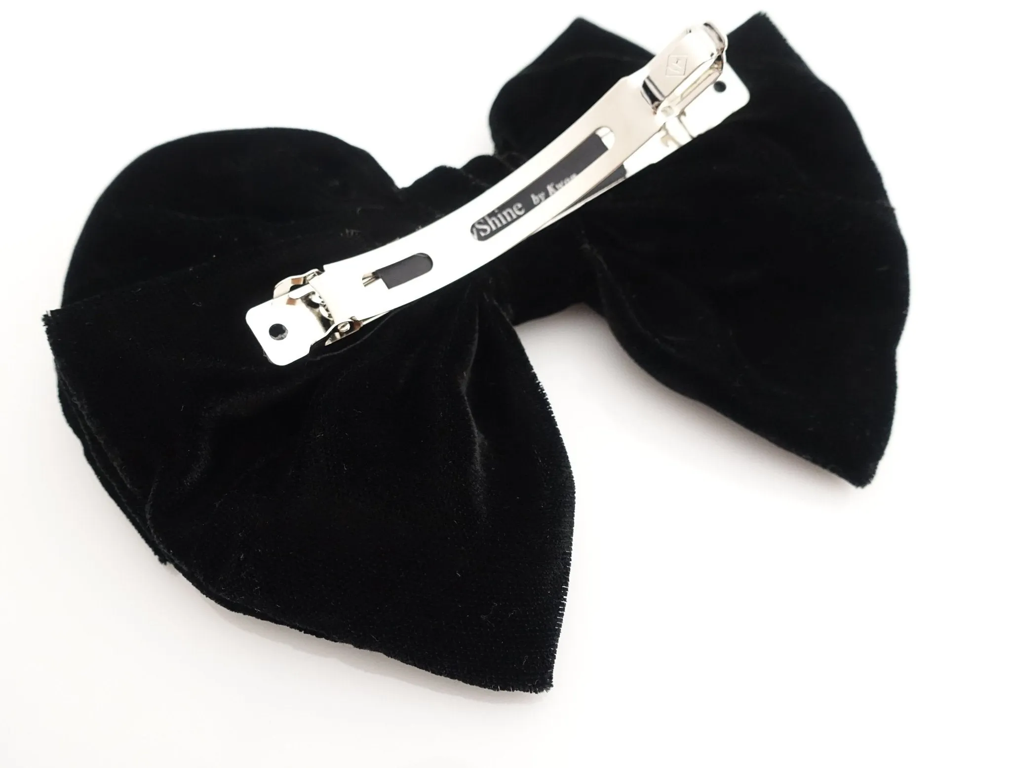 Black Silk Velvet hair bow barrette  Layered French Hair Barrette hair accessories for women