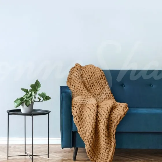 Chunky Knit Throw ~ Camel