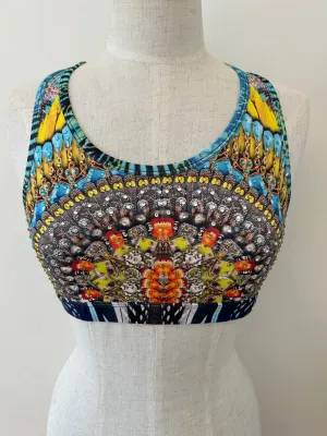 Cropped racer back top exotica yellow