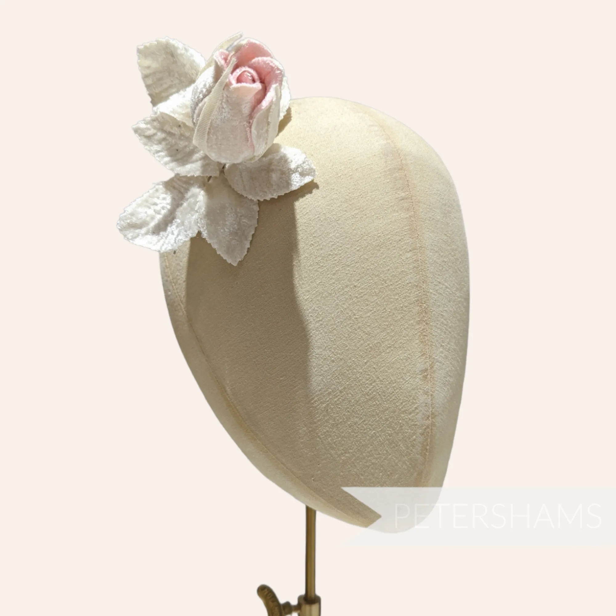 'Delia' Two-tone Velvet Rosebud Millinery Hat Mount