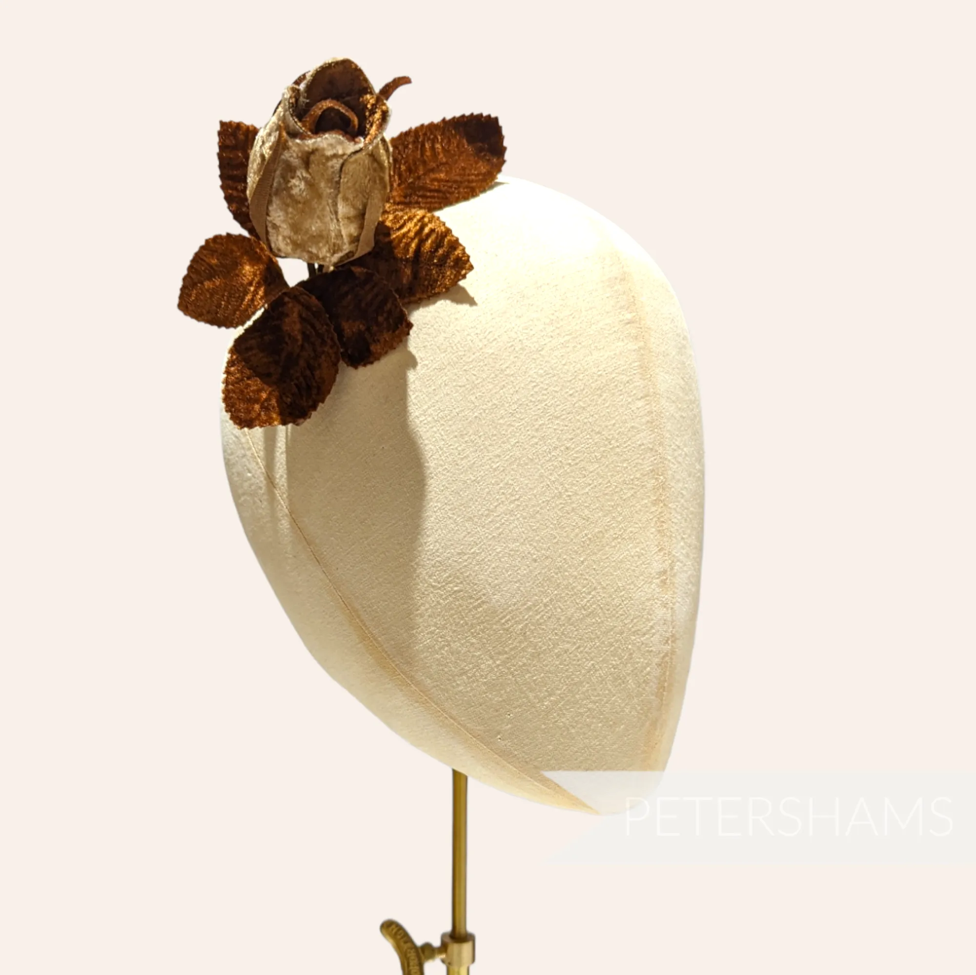 'Delia' Two-tone Velvet Rosebud Millinery Hat Mount