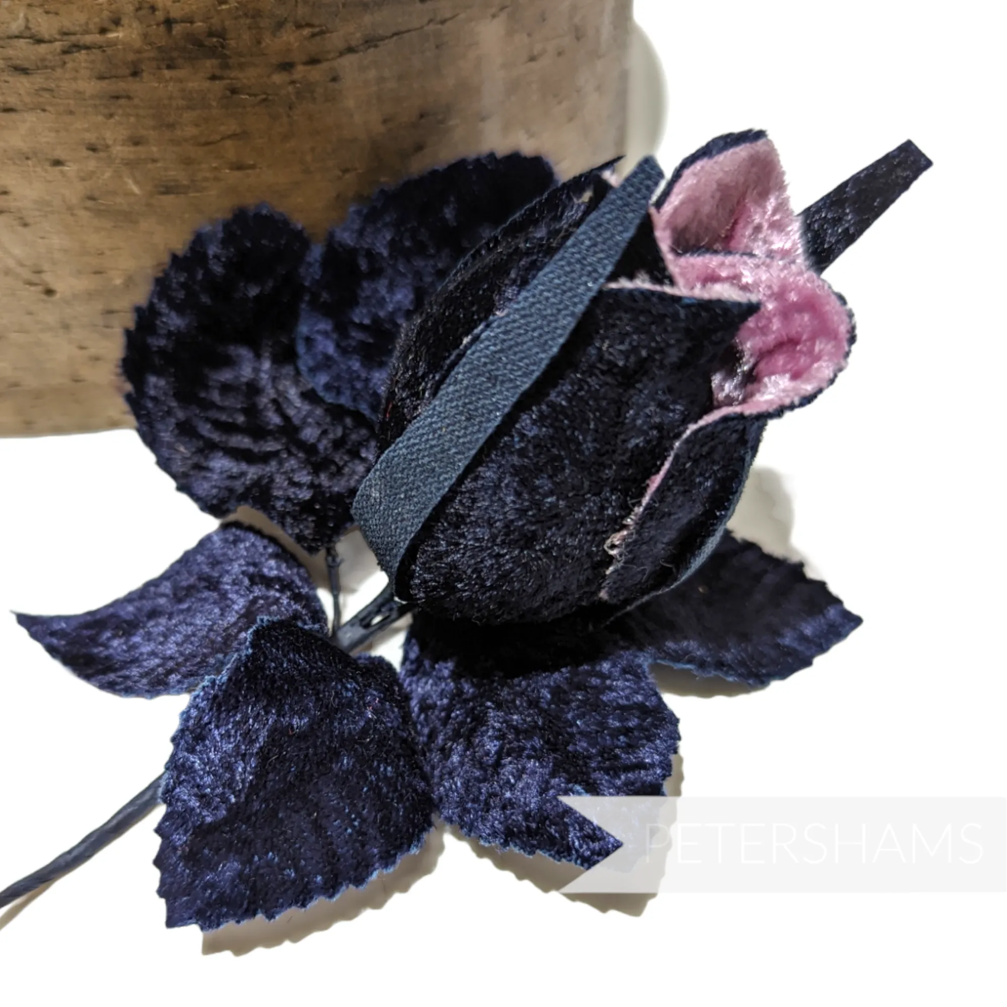 'Delia' Two-tone Velvet Rosebud Millinery Hat Mount