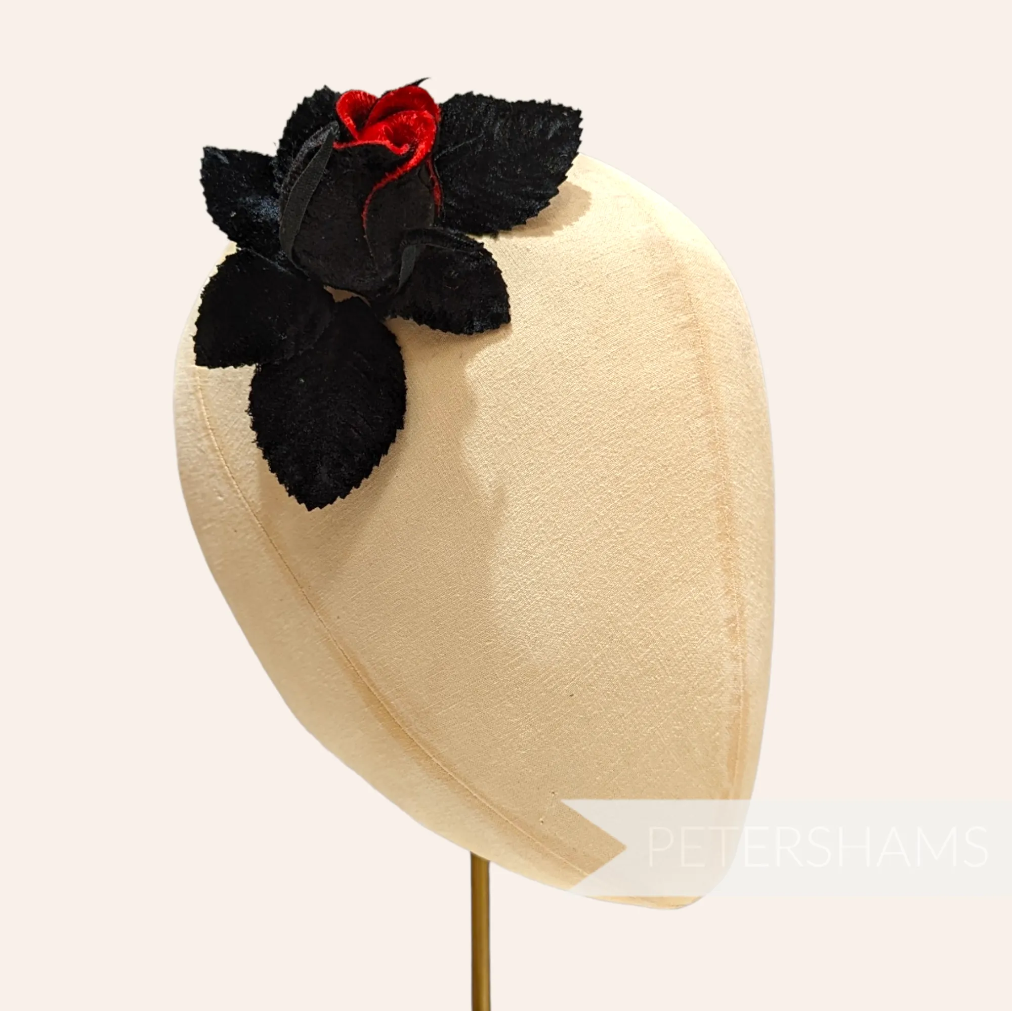 'Delia' Two-tone Velvet Rosebud Millinery Hat Mount