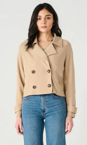 Double Breasted Short Knit Trench