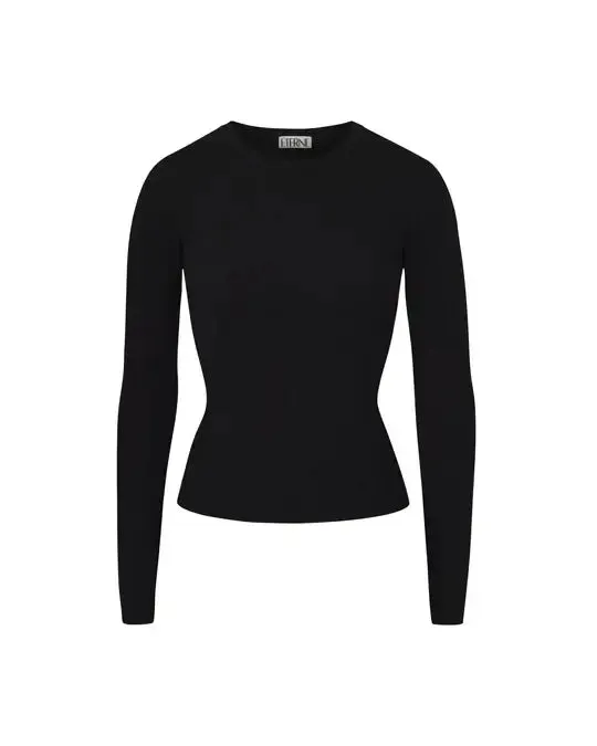 Eterne - Long Sleeve Fitted top in Black