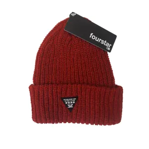 Fourstar Triad Fold Beanie Red