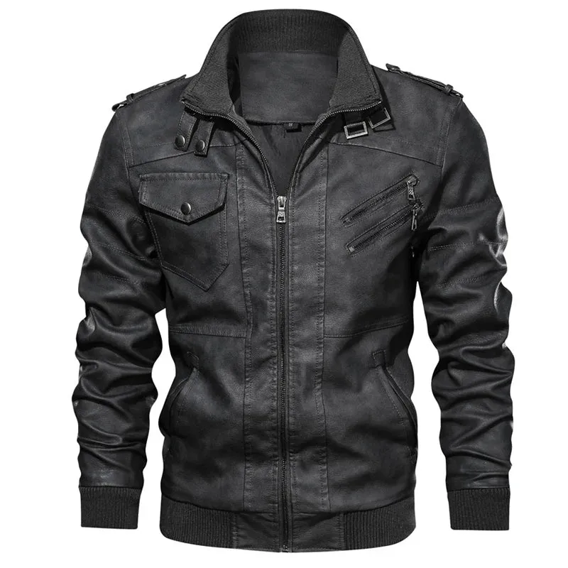 Men's Leather Jackets Autumn Fashion Casual Motorcycle PU Jacket Biker Leather Coats Brand Clothing