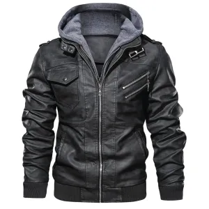 Men's Leather Jackets Autumn Fashion Casual Motorcycle PU Jacket Biker Leather Coats Brand Clothing