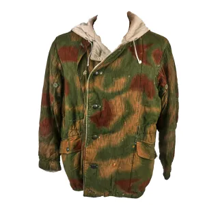 Original German WWII Sumpftarnmuster Swamp Pattern Reversible to Snow Pattern Camouflage Winter Parka with Faded RBNr. Marking