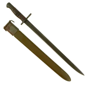 Original U.S. WWI M1917 Enfield British P1913 Overstamp Bayonet by Remington with M1917 Trench Gun Fiberglass Scabbard