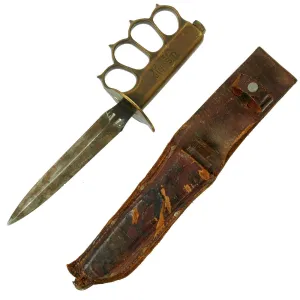 WWI Model 1918 Mark I Trench Knife with Scabbard and Custom Sheath from L. F. & C. - Original U.S. Design