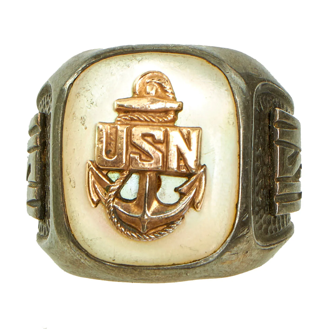 Original U.S. WWII Trench Art / Service Souvenir Ring Set of 3 Featuring a Manila Engraved Ring