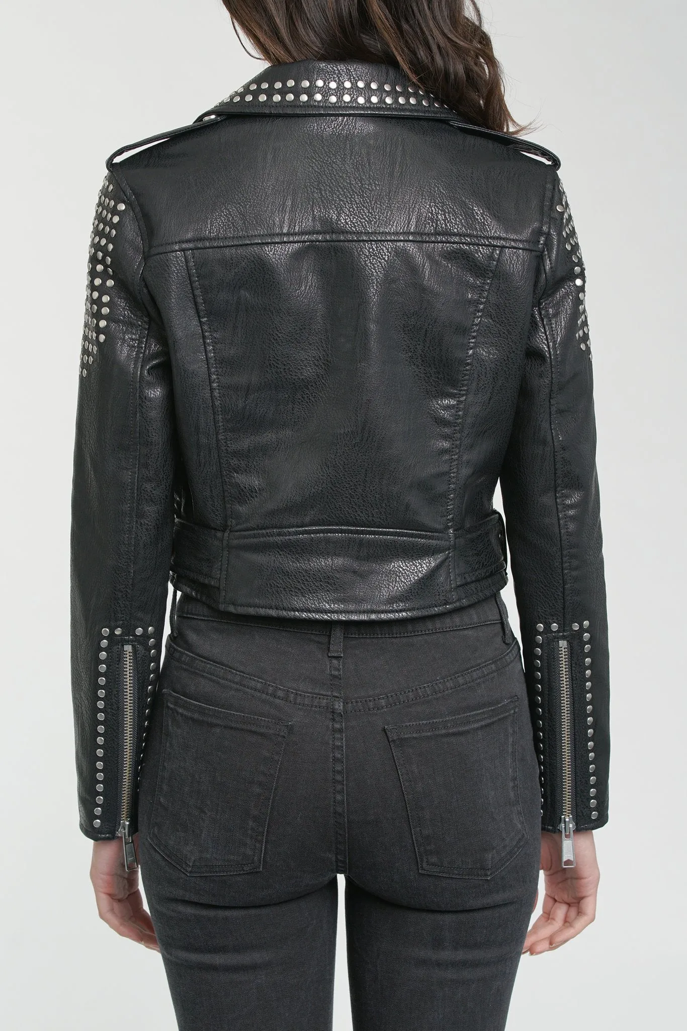 Pistola - Tracy Studded Cropped Moto Jacket