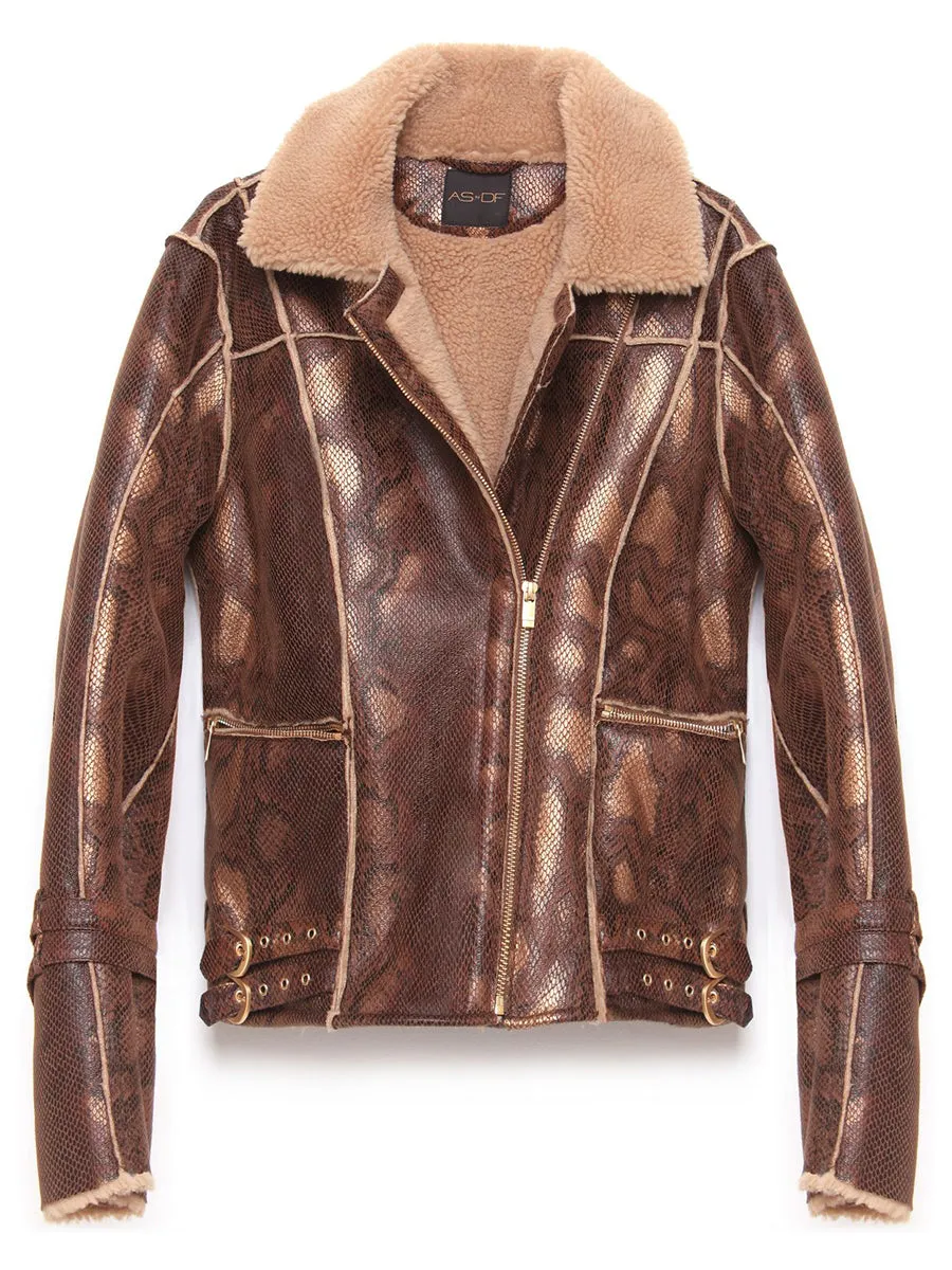 PYTHON SHEARLING COAT