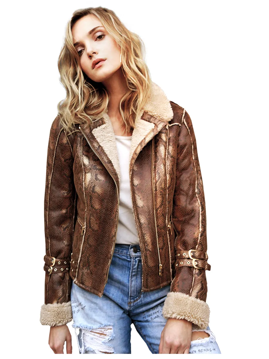 PYTHON SHEARLING COAT