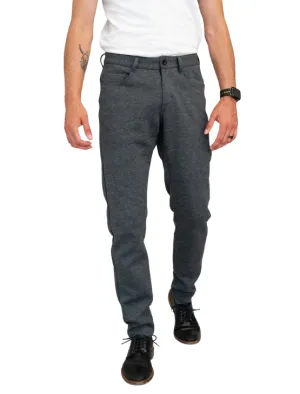 Slim Charcoal Grey Casual Knit Pants