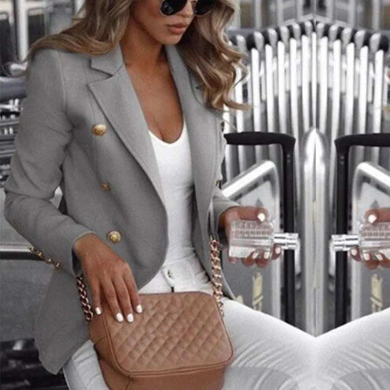 Trendy Solid Color Blazer Jacket