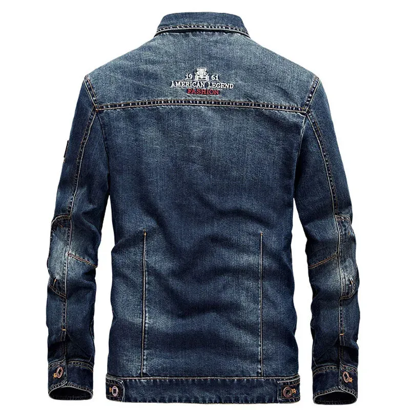 Wiaofellas  -  Men Spring Autumn Denim Jacket Thick High Quality Jackets Coat Men's Casual Outwear Fashion Streetwear Clothing Size 5XL  MY926