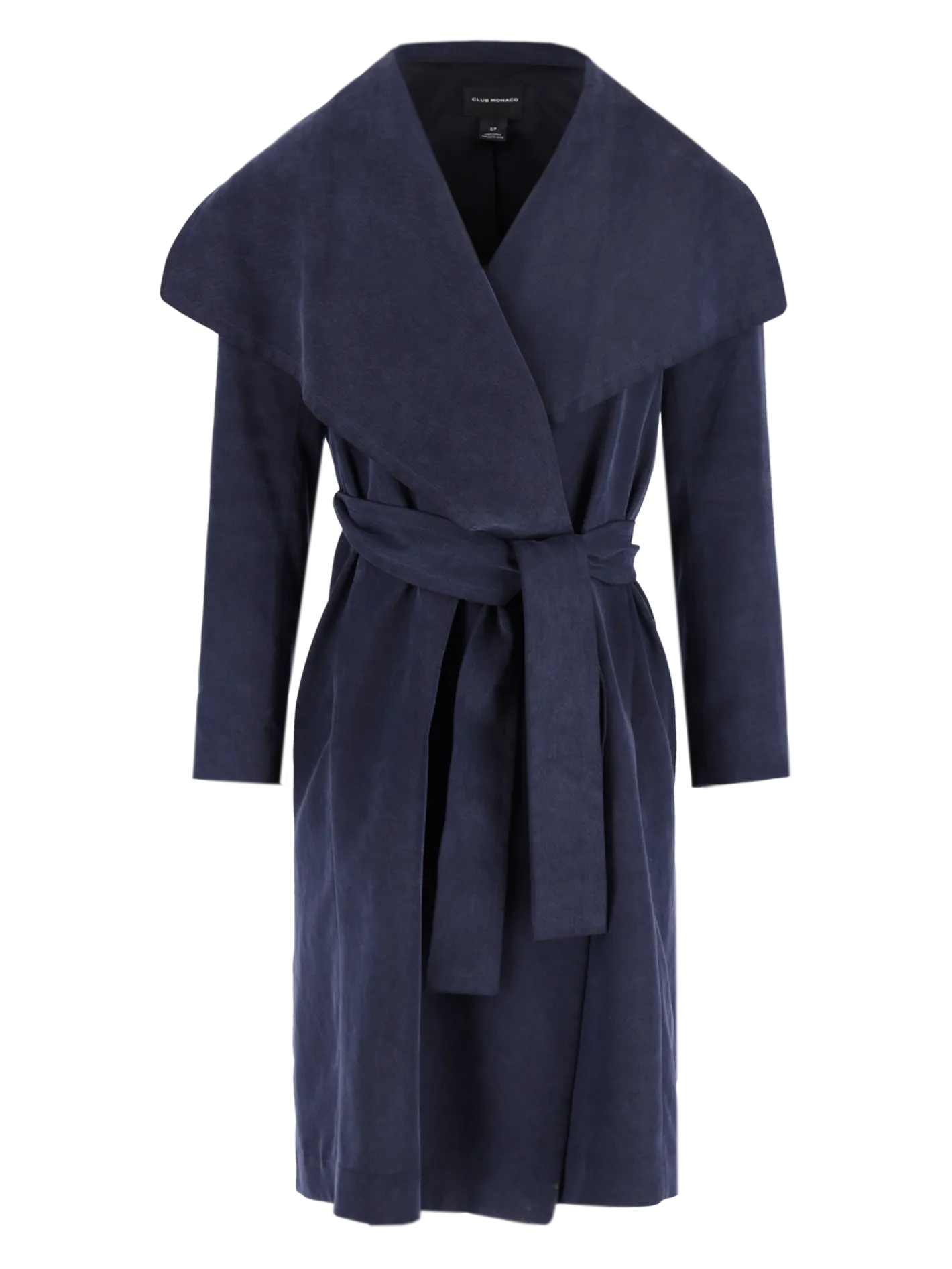 wrap-front belted coat